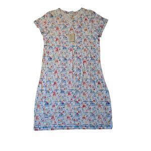CAPELTON ROAD Women's crewneck, lightweight Sailboat, 100% Cotton Dress; Large